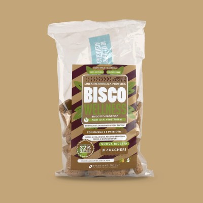 Biscotti proteici Low Carb “Bisco Wellness” con omega3 e prebiotici gusto Mela e cannella