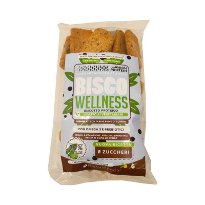Biscotti proteici Low Carb “Bisco Wellness” con omega3 e prebiotici gusto Mela e cannella