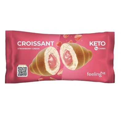 Croissant ripieno di crema alla fragola 3 gr di carboidrati